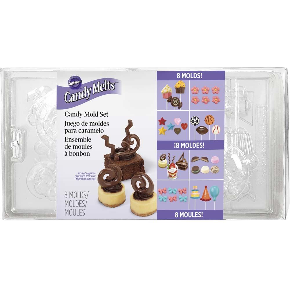 Wilton Candy Melts Candy Mold Set, Party Pack 8 Ct.
